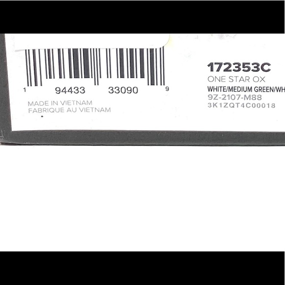 Converse One Star Low Top Suede Checker White Green Men’s Sneakers 172353C - Picture 9 of 10